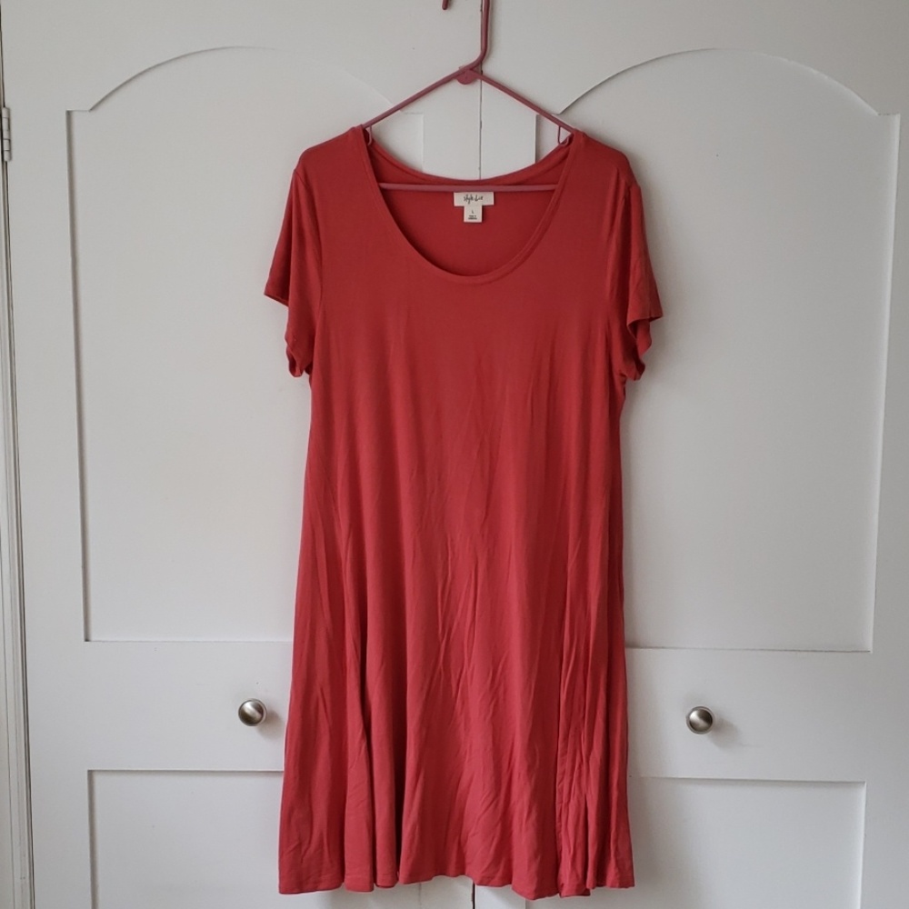 Rust orange stretchy soft dress